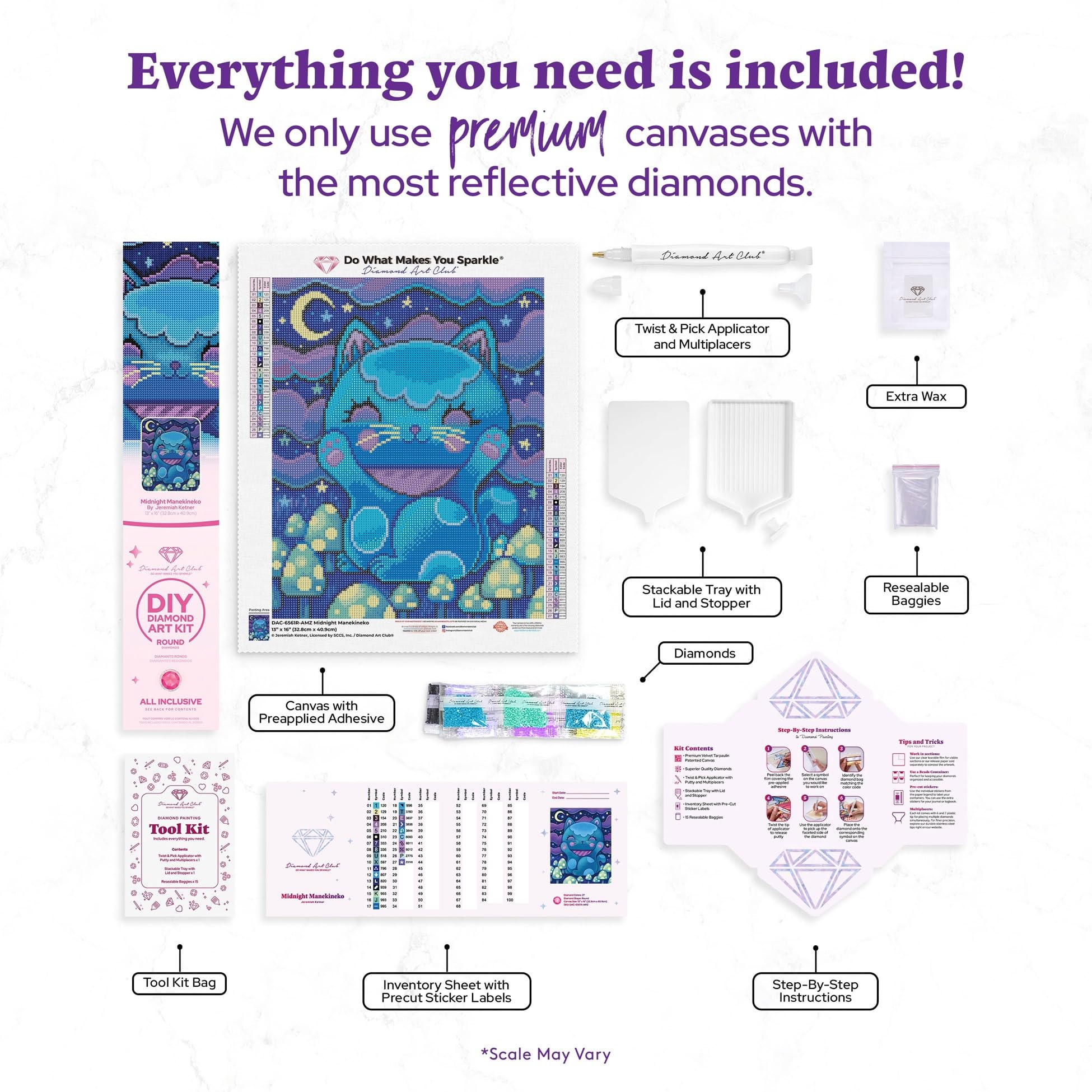 Amazon.com: DIAMOND ART CLUB Midnight Manekineko Diamond Painting